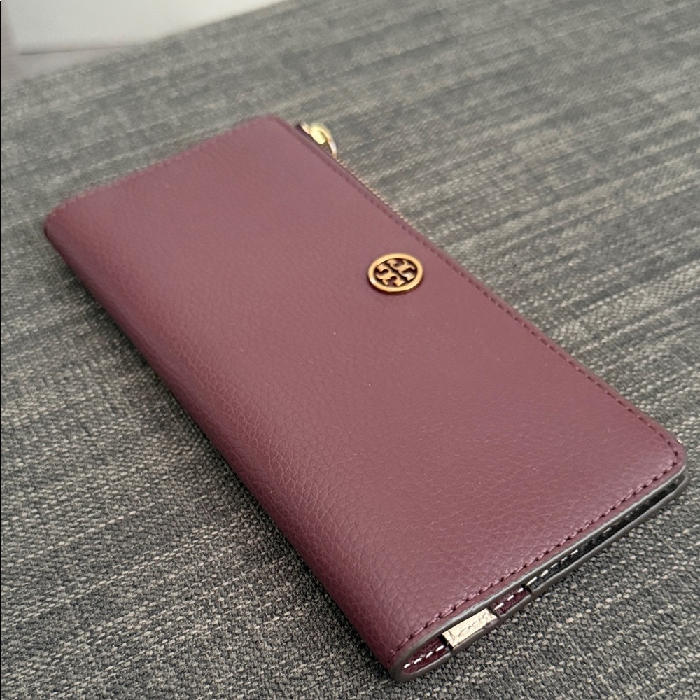 Tory Burch Aubergine Leather Wallet